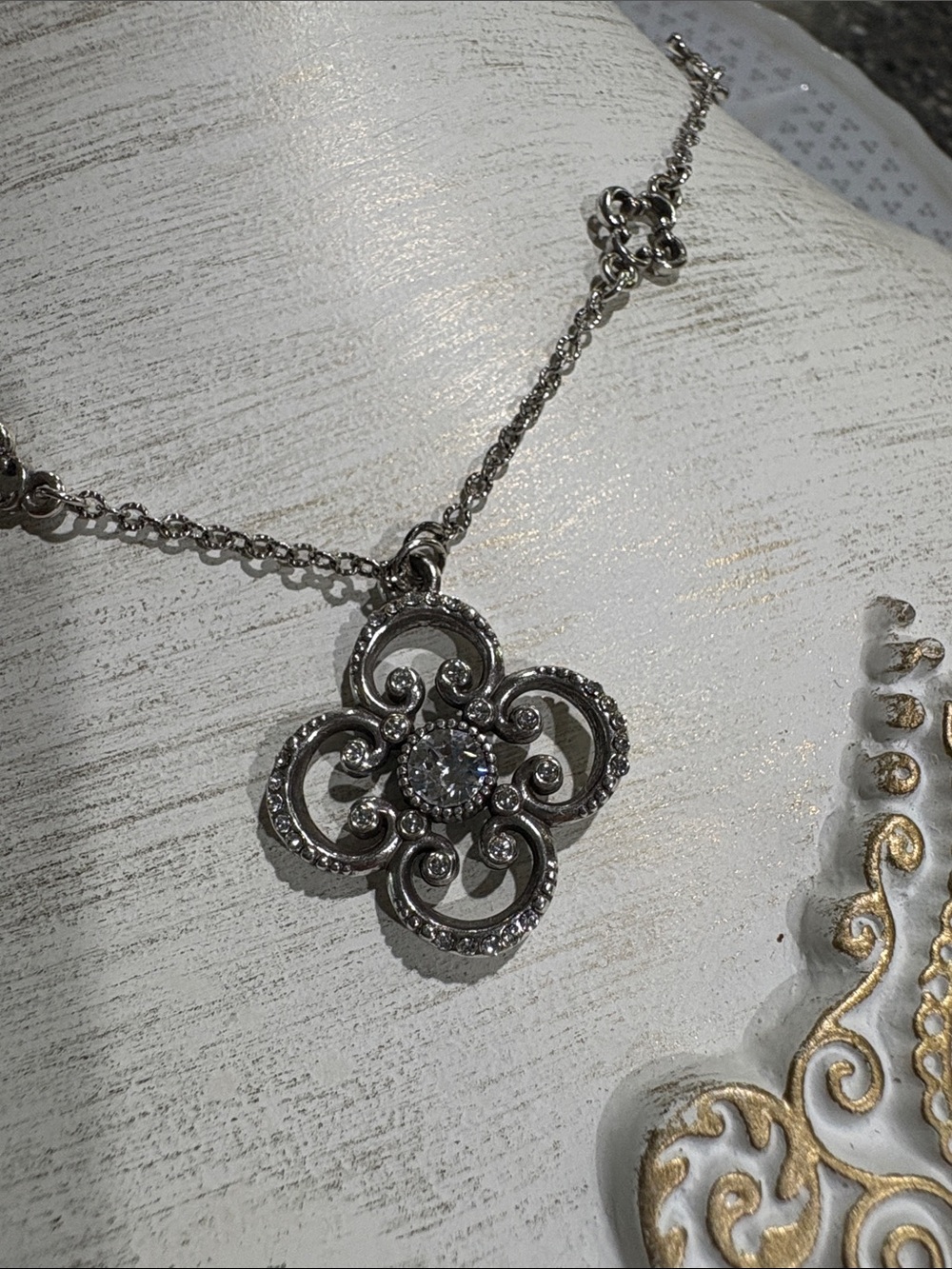 Brighton Filigree Pendant Necklace - Sparkling Center Stone